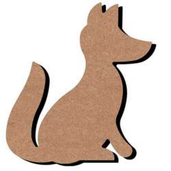 Renard en bois à décorer - 13,5 x 16,5 cm