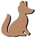 Renard en bois à décorer - 13,5 x 16,5 cm