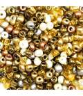 perles de rocaille or argent et blanc
