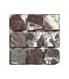 Marbre rouge foncé veiné. 1,5 x 1,5 cm -50%
