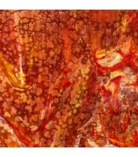 Verre rouge orange marbré
