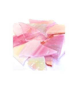 Chutes de verre coloré rose