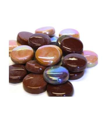 Grandes pastilles de verre chocolat caramel