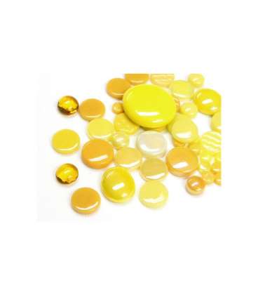 mix de pastilles de verre jaune