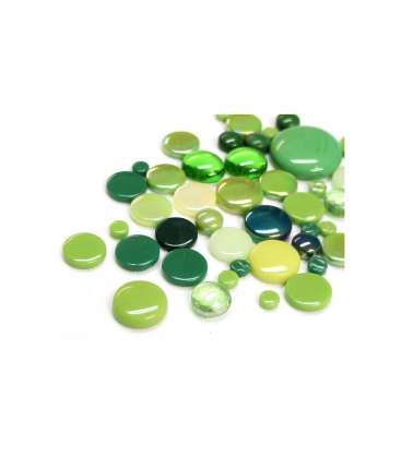 mix de pastilles de verre vert