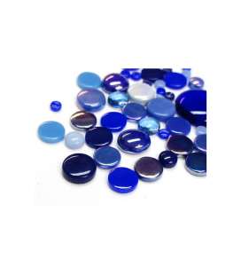 Mix de pastilles de verre bleu