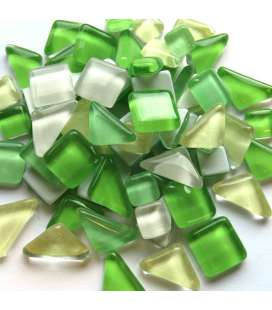 Galets de verre colorés Jeunes feuilles