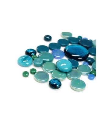 Mix de pastilles de verre Bleu sarcelle