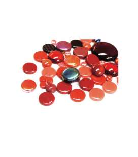 Mix de pastilles de verre rouge