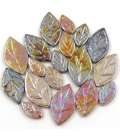 Feuilles de céramique irisée Heuchère (délicat camaïeu de bruns)