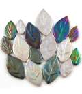 Feuilles de céramique irisées Ghost (mix de gris argent délicat)