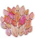 Feuilles de céramique irisées Poinsettia ( mix de rouge-rose, orange)