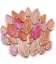 Feuilles de céramique irisées Poinsettia ( mix de rouge-rose, orange)