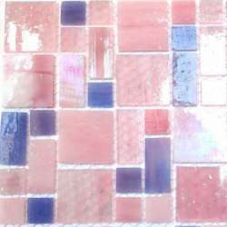 Rectangles et carrés de verre rose dernières pièces -30%