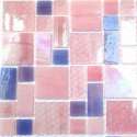 Rectangles et carrés de verre rose