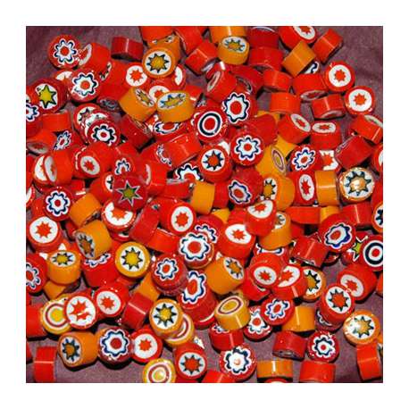 Millefiori opaque orange