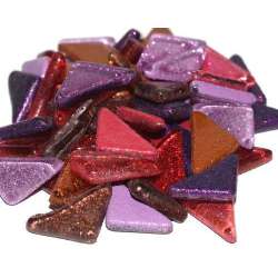 Mini galets pailletés parme, rose, fuchsia, violet, quelques marrons
